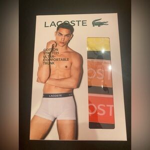 Lacoste 3 Pack Men’s Cotton Stretch Trunks Boxers Size XL 38-42 NWT